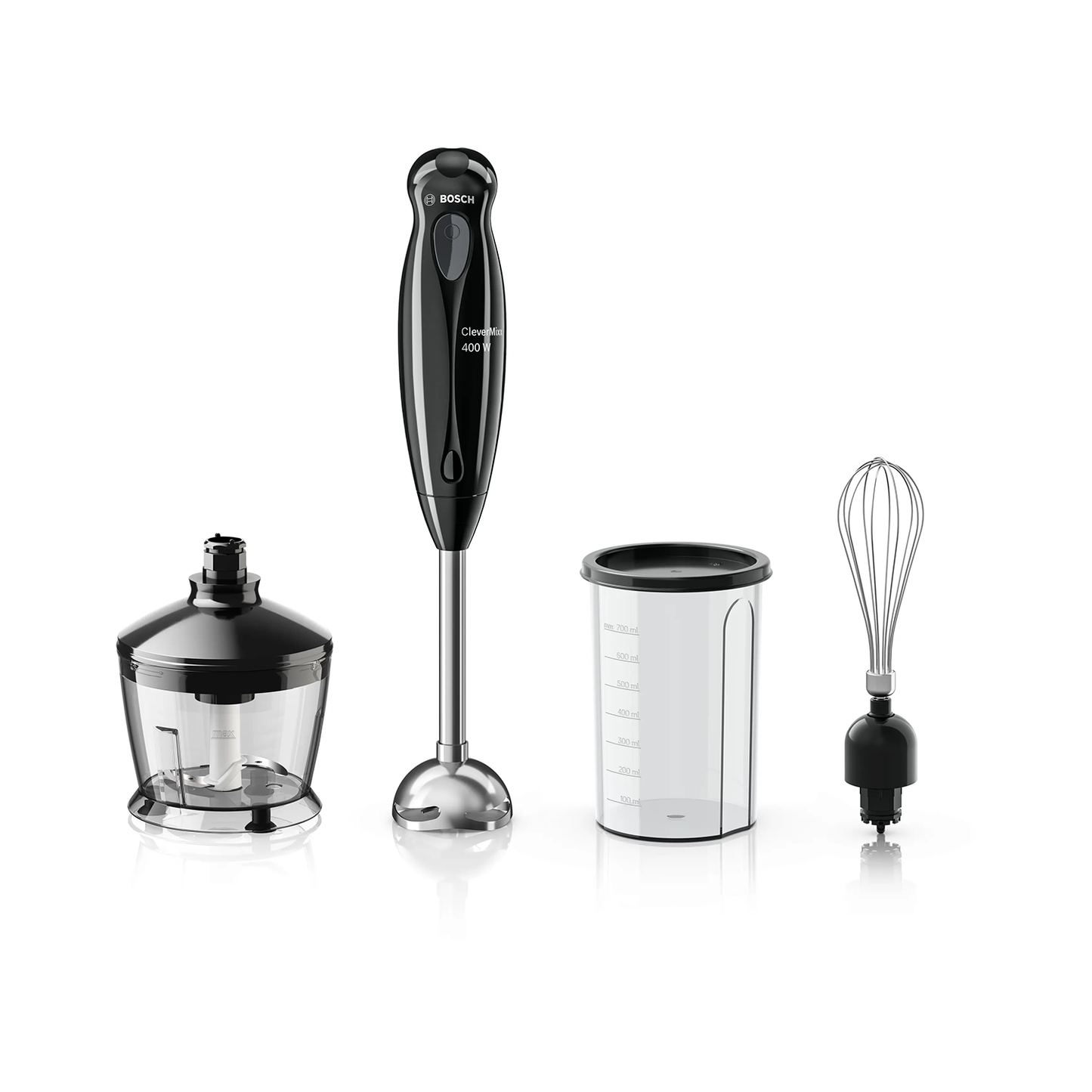 Bosch CleverMixx 400W Hand Blender | Chopper, Beater and Whisker Attachhment | Steel Shaft | MS1BG1151I