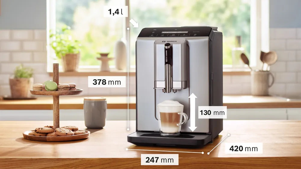 Bosch VeroCafe Fully Automatic Coffee Machine | 5 Beverage Options | CeramDrive Grinder | Smooth Milk Foam | TIE20301IN
