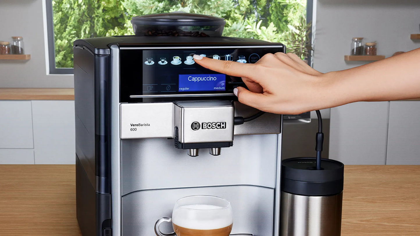 Bosch VeroBarista 600 Fully Automatic Espresso Machine | 12 Beverage Options, Insulated Milk Container | TIS65621IN