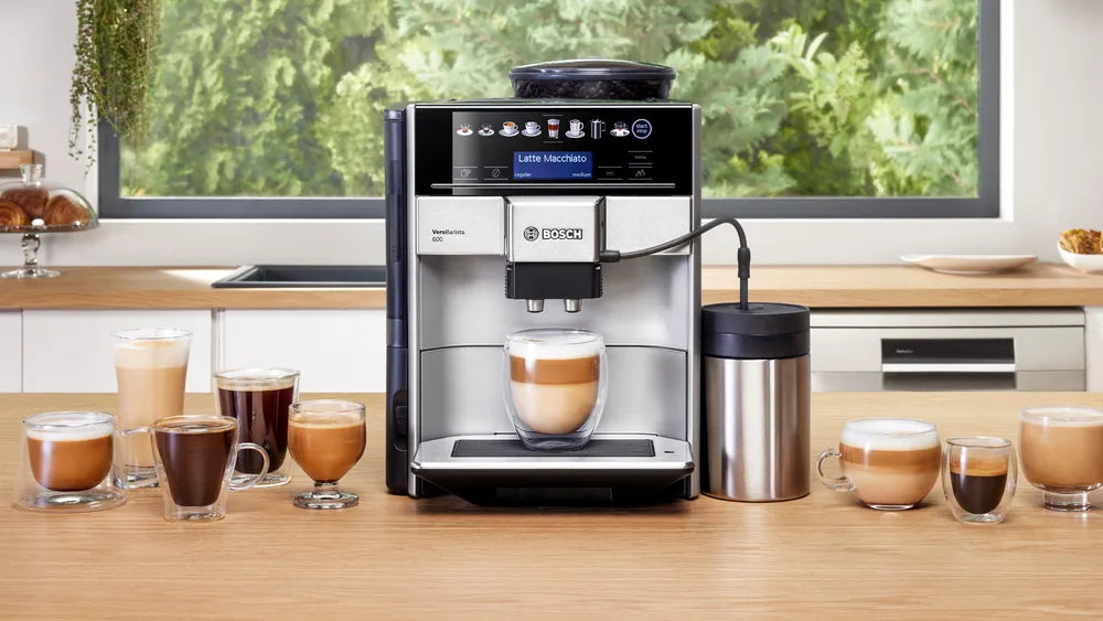 Bosch VeroBarista 600 Fully Automatic Espresso Machine | 12 Beverage Options, Insulated Milk Container | TIS65621IN