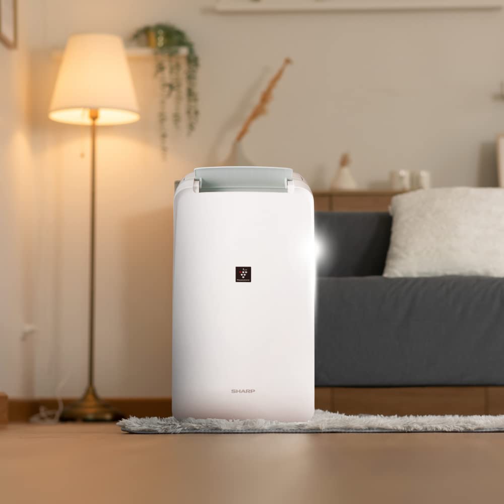 SHARP Compact Dehumidifier for Home & Office with Plasmacluster | Removes Bacteria, Virus, Mold, VOCs | Japan Technology | 250 ft² | DW-P10M-W