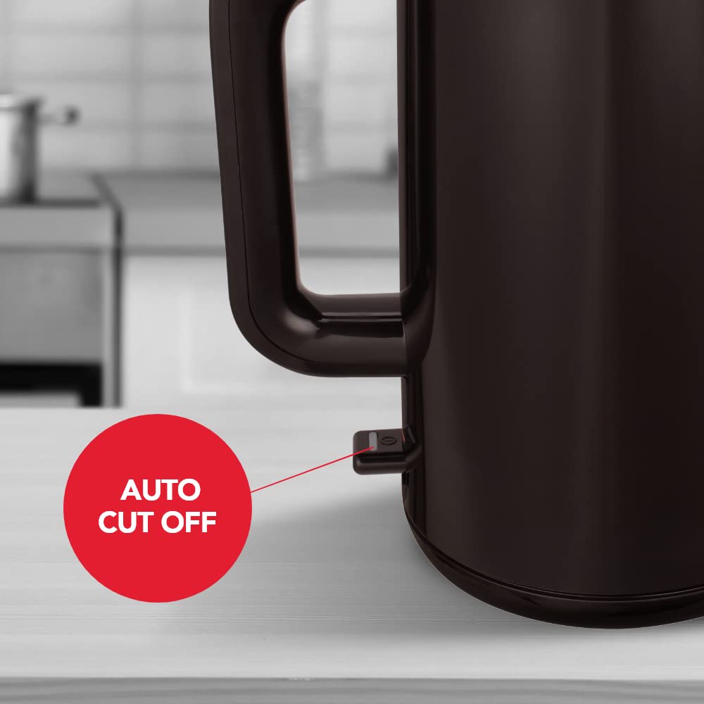 SHARP 1.5 Liter Electric Kettle | Double Layered, Stainless Steel | 2200 Watts | EKJ-15DN-B