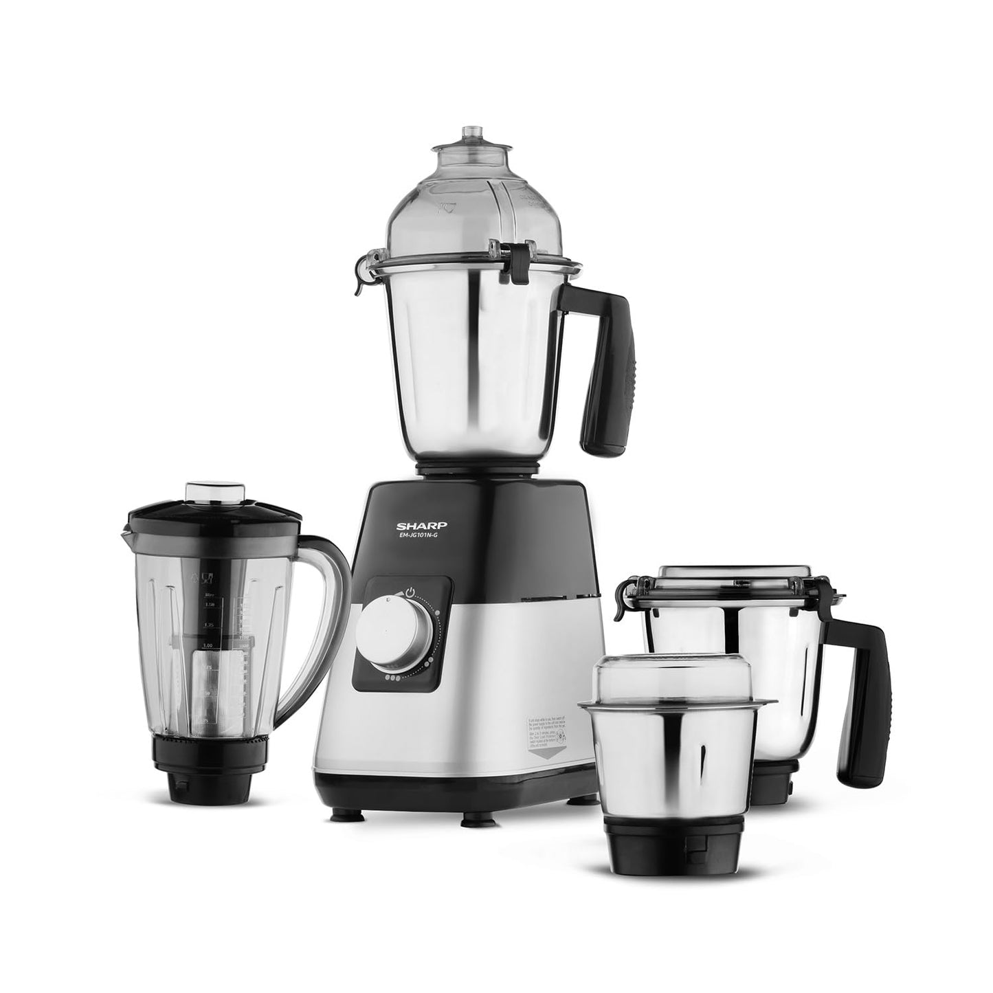 SHARP Juicer Mixer Grinder | Powerful Copper Motor | 4-Jar | Leakproof and Airtight Lid | Japan Quality | EM-JG
