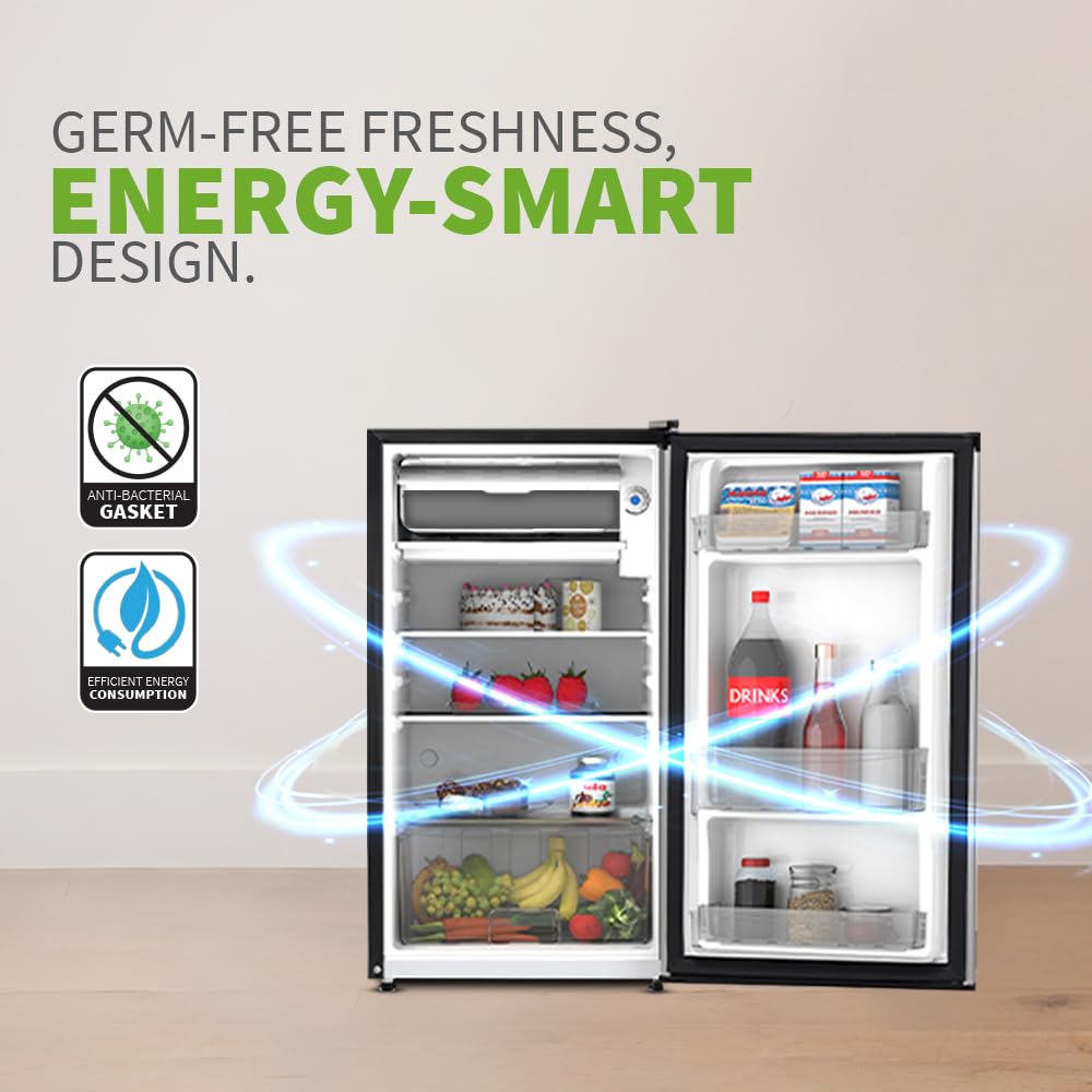 SHARP 92L Mini Single-Door Refrigerator | Toughened Glass Shelves | Japan 7-Shield Protection | SJ-MRW101N2-PSS