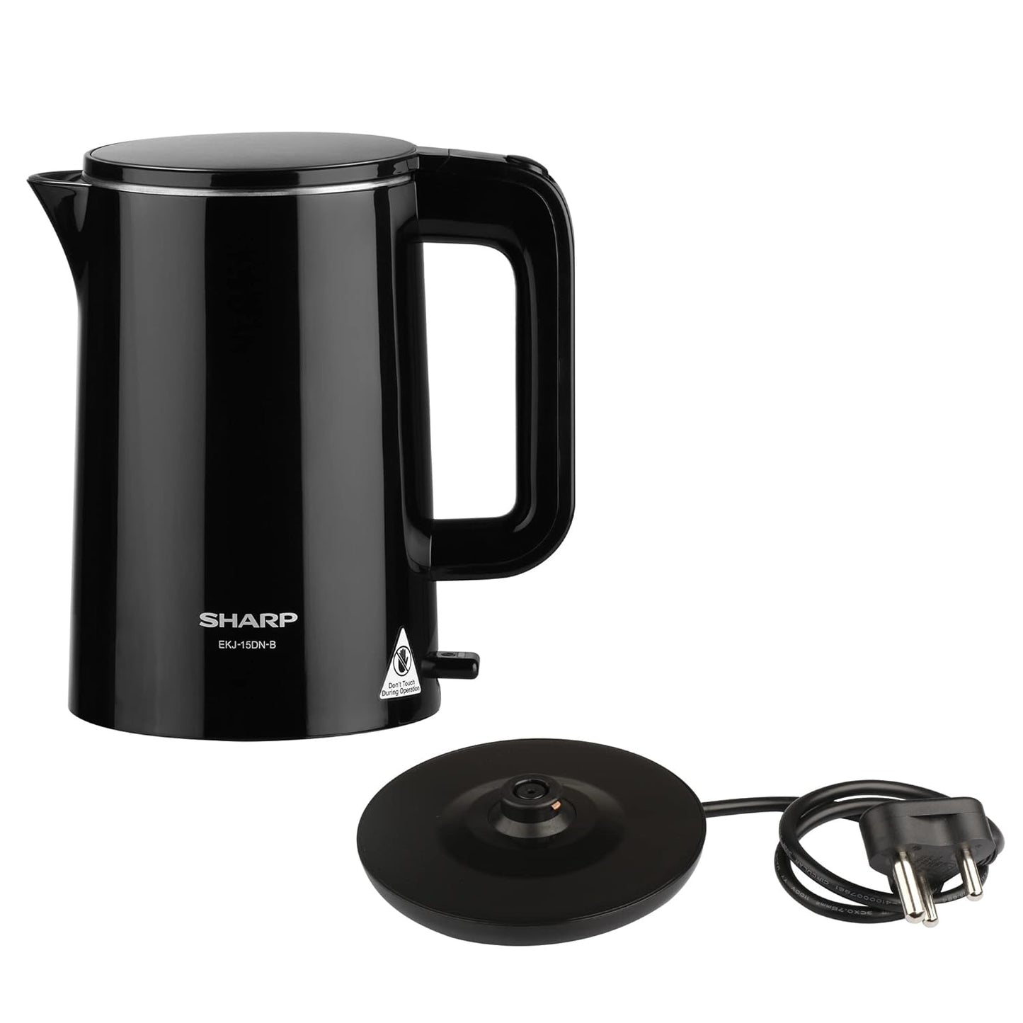 SHARP 1.5 Liter Electric Kettle | Double Layered, Stainless Steel | 2200 Watts | EKJ-15DN-B