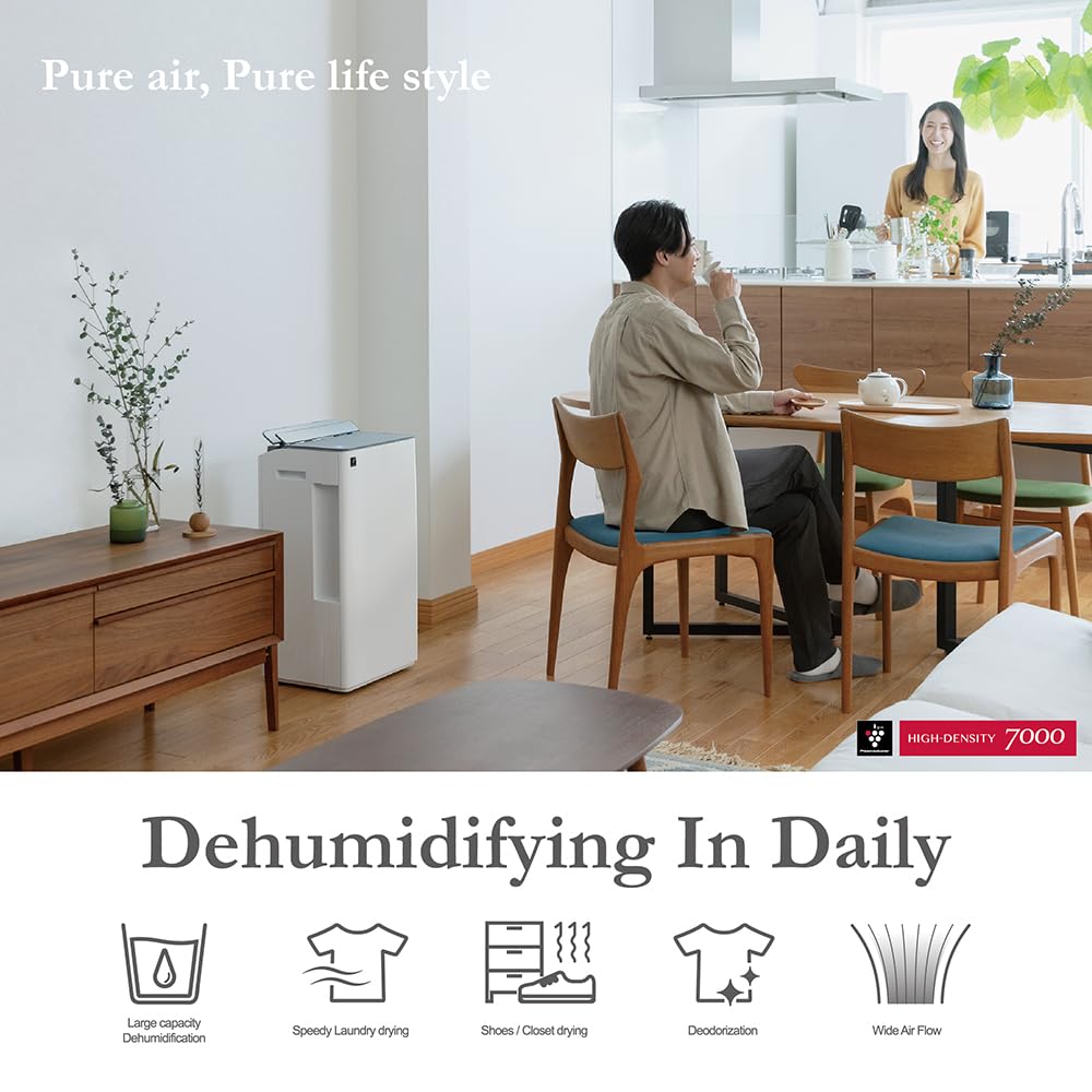 SHARP Air Purifier with Dehumidifier with Plasmacluster | Removes 99.97% Pollutants - Bacteria, Virus, Mold, VOCs | HEPA, Carbon & Pre Filter | Japan Tech | 830 ft² | DW‑T30FM