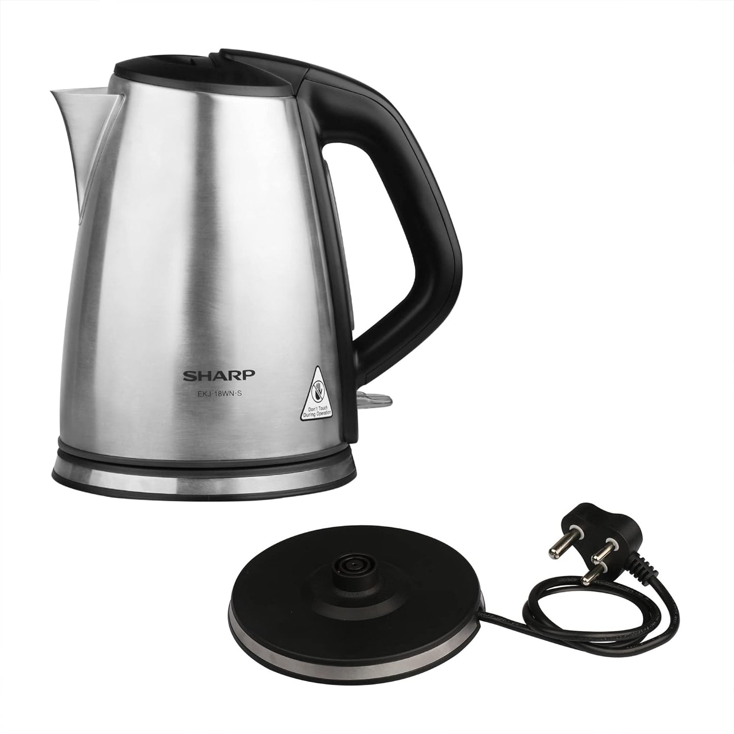 SHARP Stainless Steel Electric Kettle 1.8 Litre Electric Kettle | Auto-Cut function, Auto Lid Open | Japan Quality | EKJ-18WN-S