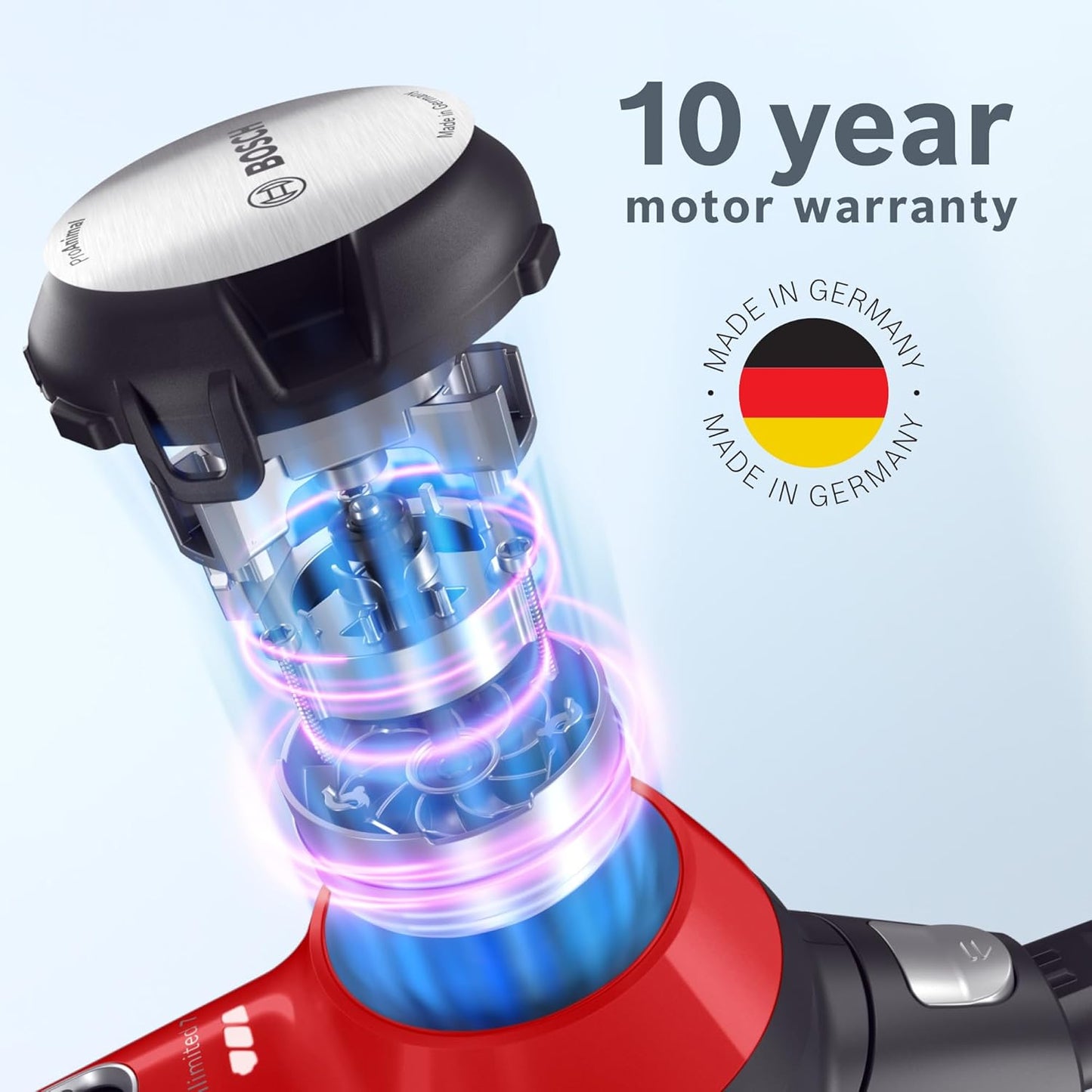 Bosch Unlimited 7 ProAnimal | Cordless Vacuum Cleaner with Rechargeable Battery, FlexTube, LED Lighting | 10 Year Motor Warranty | BCS71PETIN