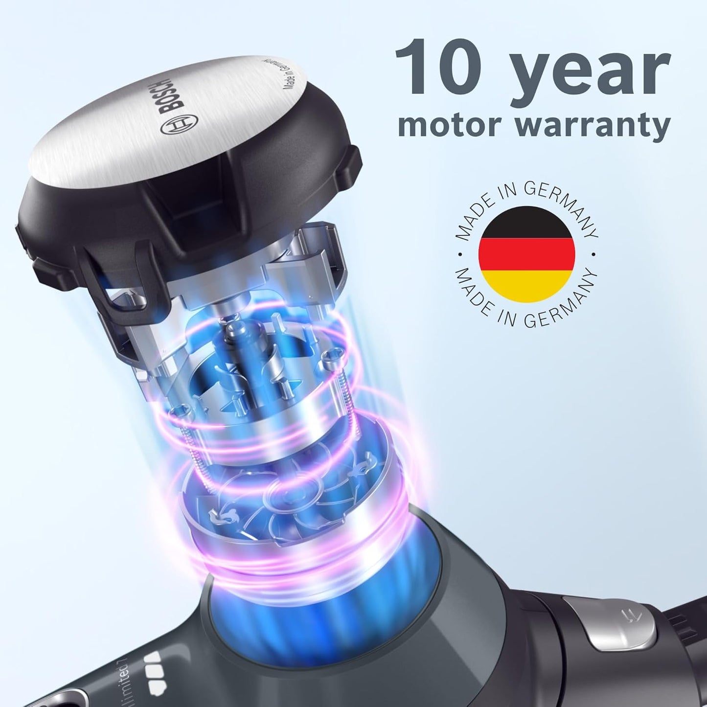 Bosch Unlimited 7 Cordless Vacuum Cleaner with Rechargeable Battery, FlexTube, LED Lighting | 10 Year Motor Warranty | BCS711AIN