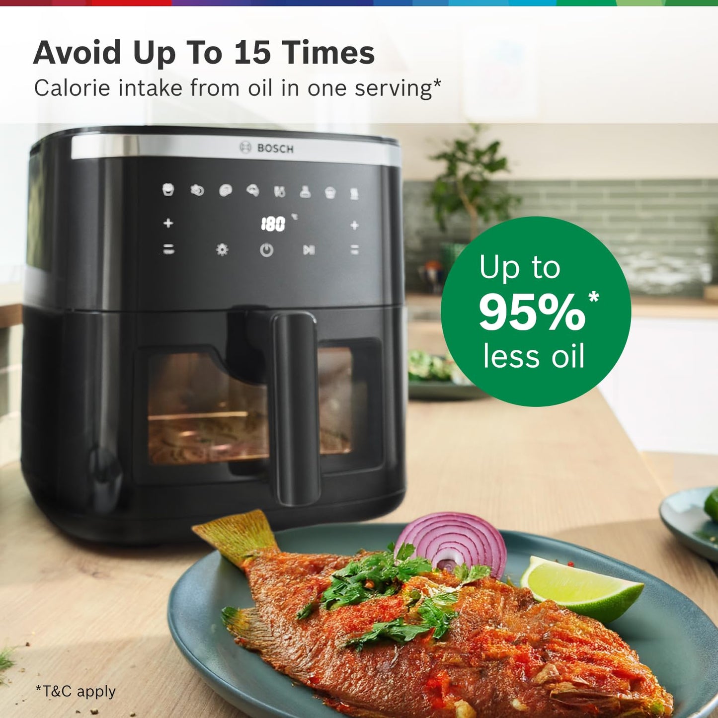 Bosch CrispMaxx 7.2L Air Fryer | Digital Touch Controls | 8 Functions | Illuminated Window | Shake Alarm | MAF671B0IN