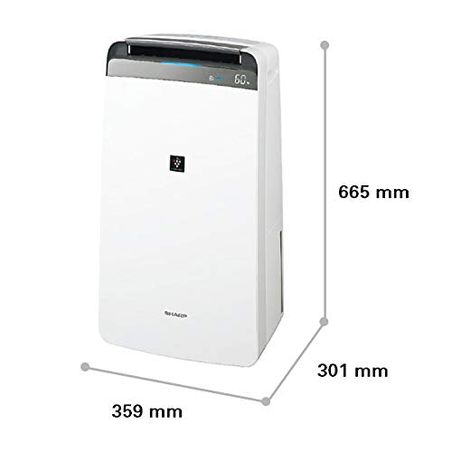 SHARP Air Purifier with Dehumidifier with Plasmacluster | Removes 99.97% Pollutants - Bacteria, Virus, Mold, VOCs | HEPA, Carbon & Pre Filter | Japan Tech | 720 ft² | DW-J27FM-S