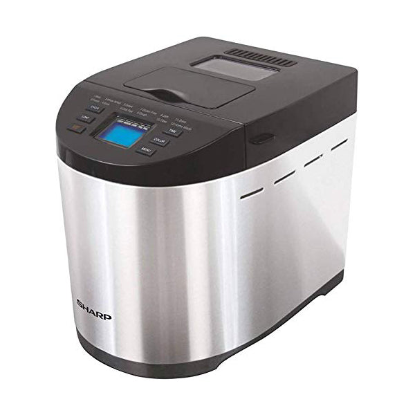 SHARP Fully Automatic Atta and Bread Maker | 12 Pre Set Menu including Gluten-free | 3 Crust Colours | Fruit & Nut Dispenser | LCD Display | PE-105-CS