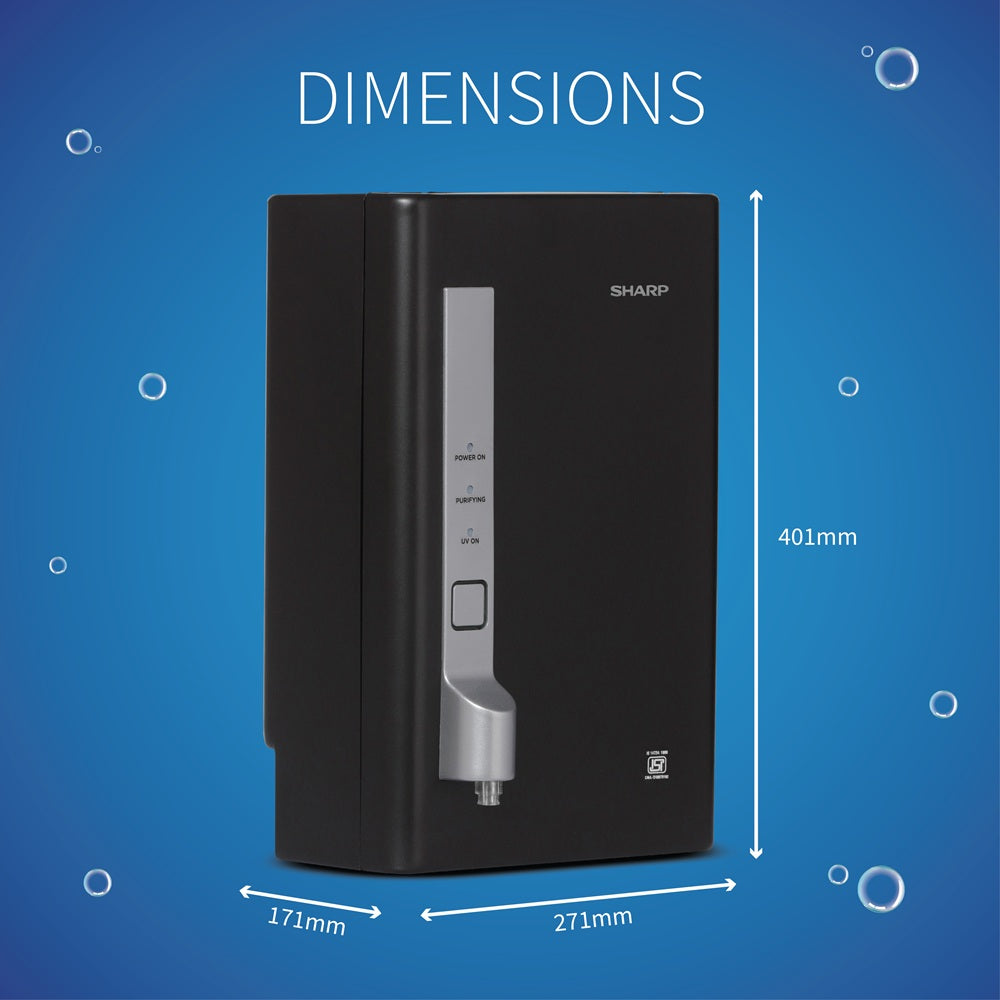 SHARP PureSip UV Water Purifier | 5-Stage Filtration & CeroSilver Technology | WJ-US004B-ES