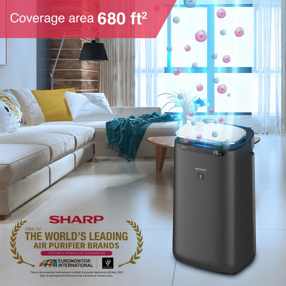 SHARP Air Purifier with Plasmacluster | Removes 99.97% Pollutants - Bacteria, Virus, Mold, VOCs | PM2.5 Indicator | 4-Stage Filter | Japan Tech | 680 ft² | FP‑J80M‑H