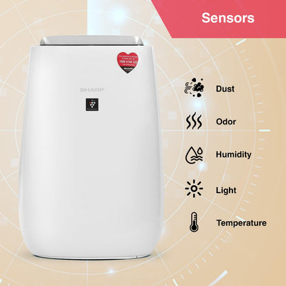 SHARP Air Purifier with Plasmacluster & WiFi | Removes 99.97% Pollutants - Bacteria, Virus, Mold, VOCs | PM2.5 Indicator | 4-Stage Filter | Japan Tech | 430 ft² | FP-J52M-W