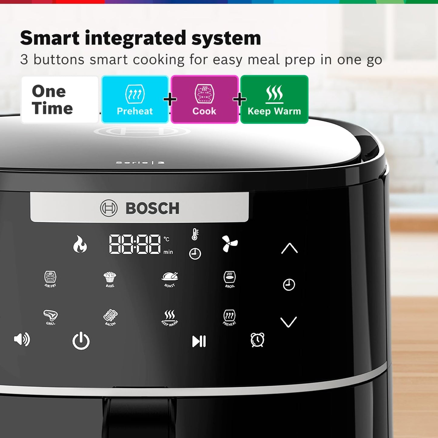 Bosch CrispMaxx 4L Air Fryer | Digital Touch Controls | 6 Presets + Keep Warm | MAF240B0IN