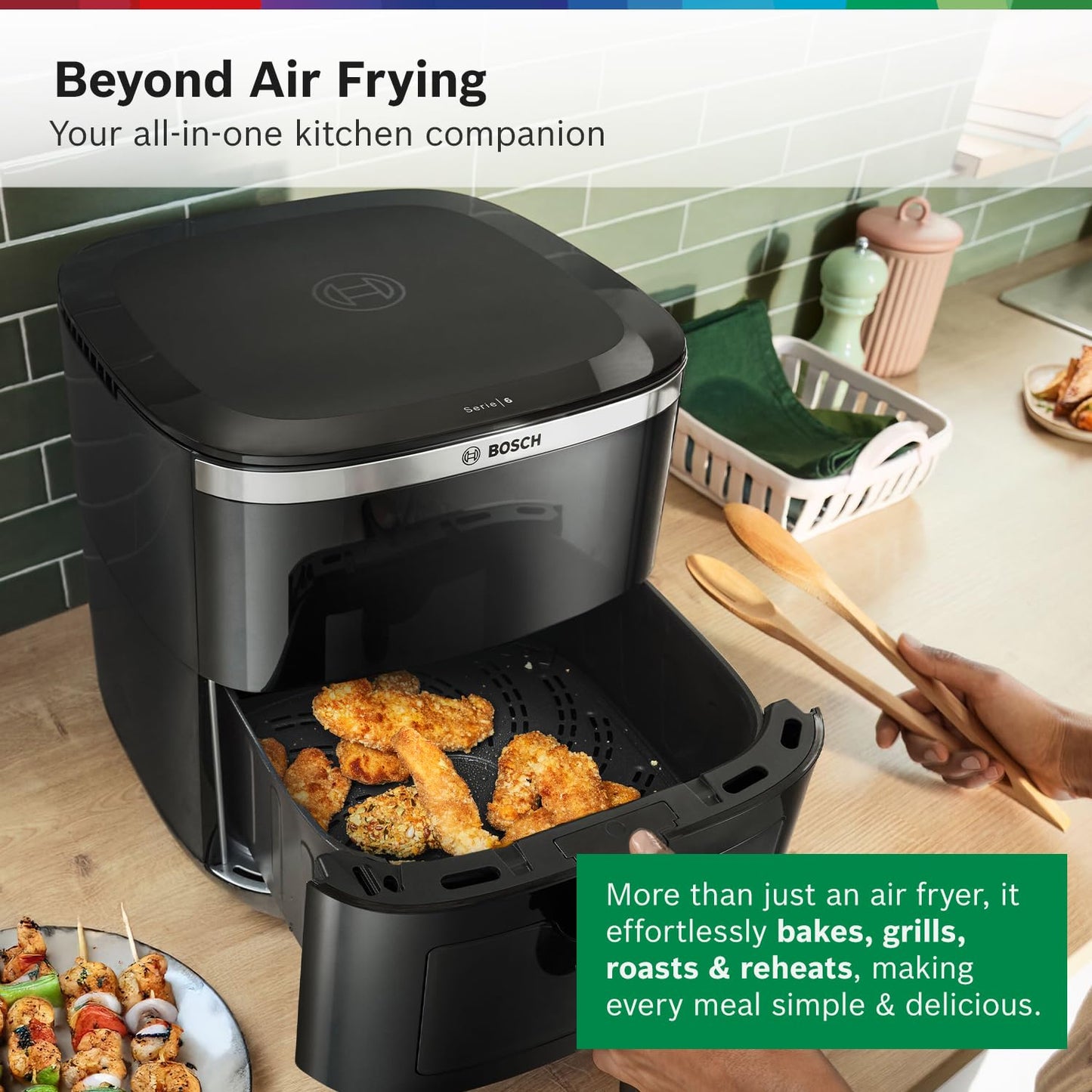 Bosch CrispMaxx 7.2L Air Fryer | Digital Touch Controls | 8 Functions | Illuminated Window | Shake Alarm | MAF671B0IN