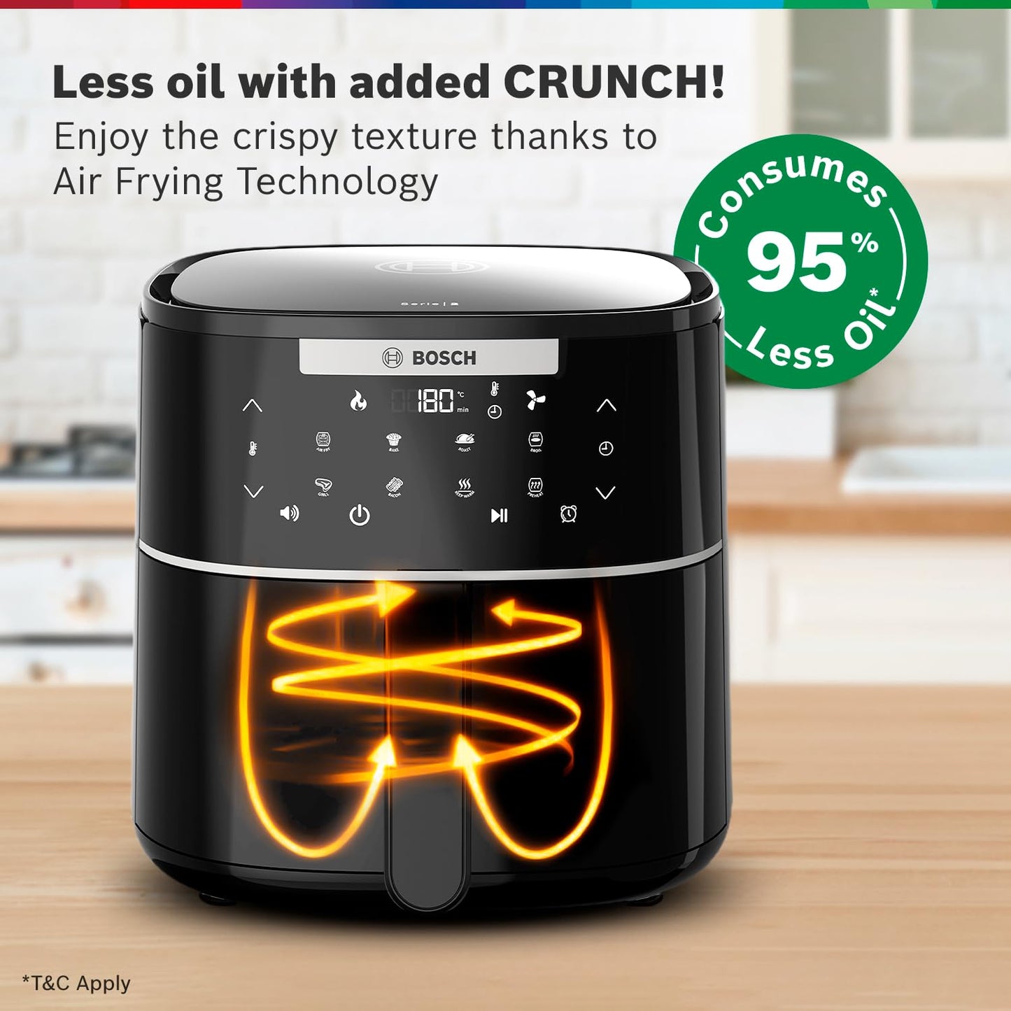 Bosch CrispMaxx 4L Air Fryer | Digital Touch Controls | 6 Presets + Keep Warm | MAF240B0IN