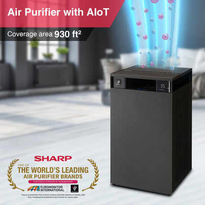 SHARP PureFit Air Purifier with Plasmacluster | Removes 99.97% Pollutants - Bacteria, Virus, Mold, VOCs | 4-Stage Filters  | Japan Technology | 930 sq.ft. | FX-S120M-H