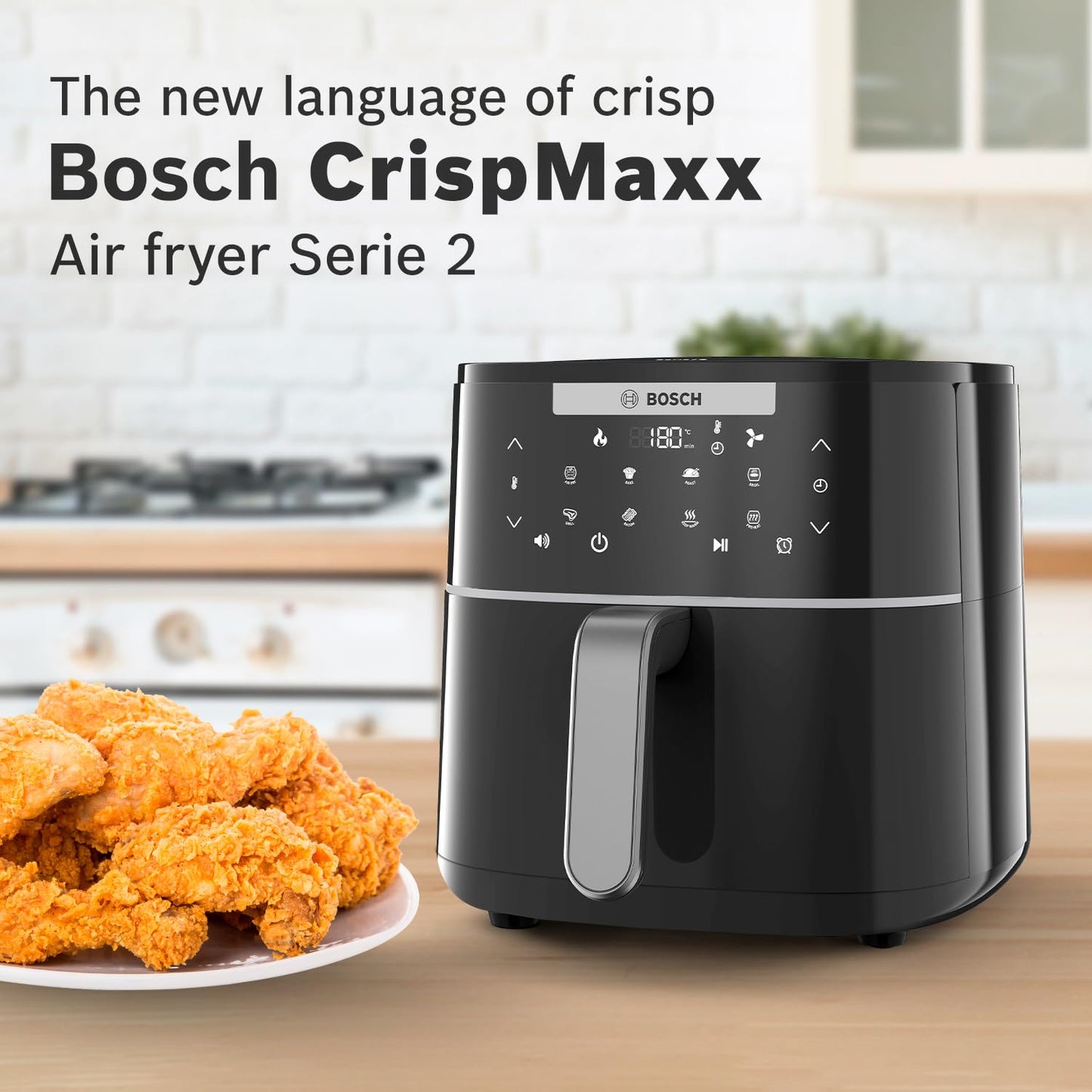 Bosch CrispMaxx 4L Air Fryer | Digital Touch Controls | 6 Presets + Keep Warm | MAF240B0IN