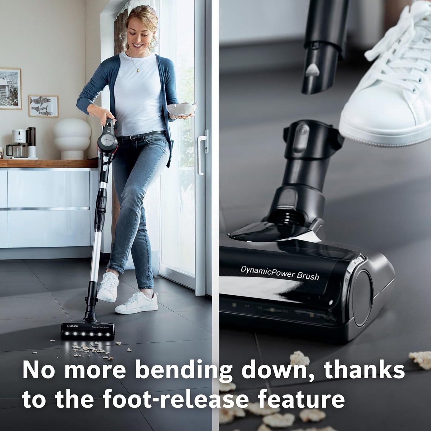 Bosch Unlimited 7 Cordless Vacuum Cleaner with Rechargeable Battery, FlexTube, LED Lighting | 10 Year Motor Warranty | BCS711AIN