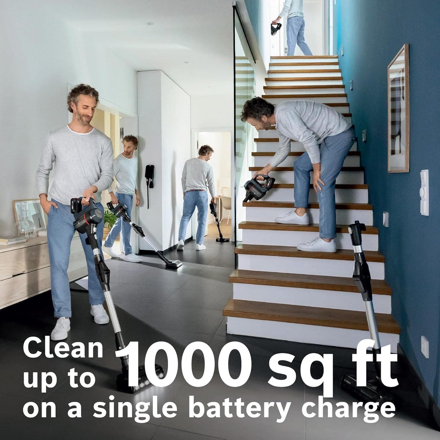 Bosch Unlimited 7 Cordless Vacuum Cleaner with Rechargeable Battery, FlexTube, LED Lighting | 10 Year Motor Warranty | BCS711AIN