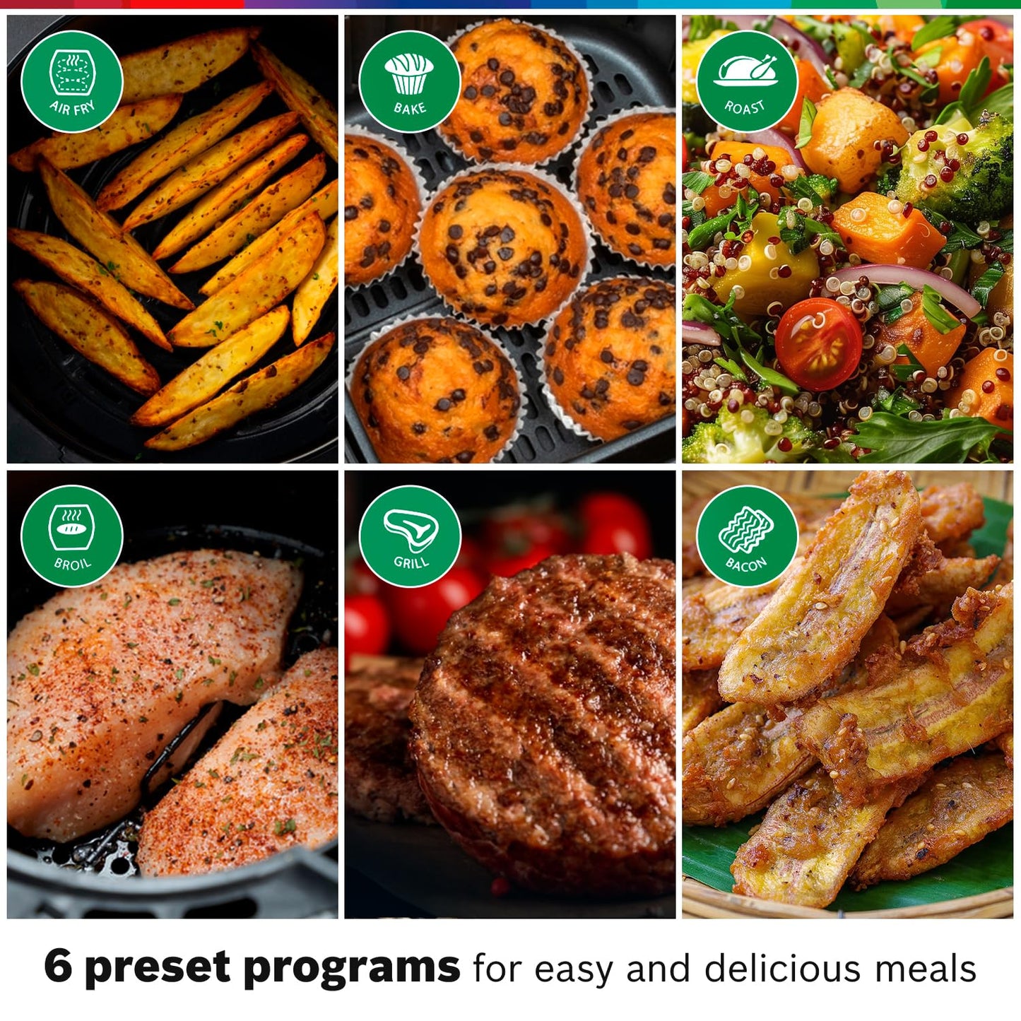 Bosch CrispMaxx 4L Air Fryer | Digital Touch Controls | 6 Presets + Keep Warm | MAF240B0IN