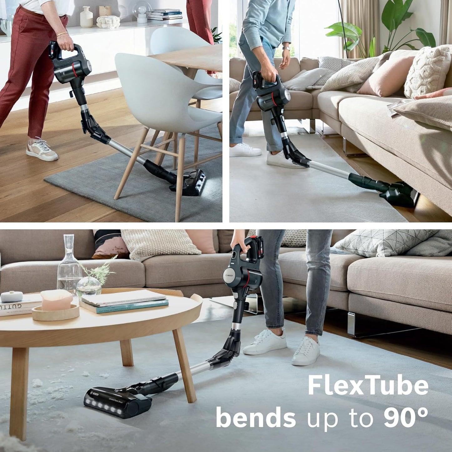 Bosch Unlimited 7 Cordless Vacuum Cleaner with Rechargeable Battery, FlexTube, LED Lighting | 10 Year Motor Warranty | BCS711AIN