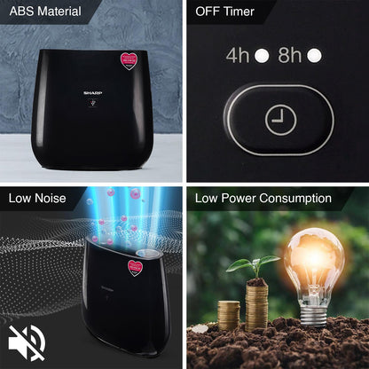 SHARP Air Purifier with Plasmacluster | Removes 99.97% Pollutants - Bacteria, Virus, Mold, VOCs | HEPA, Carbon & Pre Filter | Japan Tech | 250 ft² | FP-J30M-B